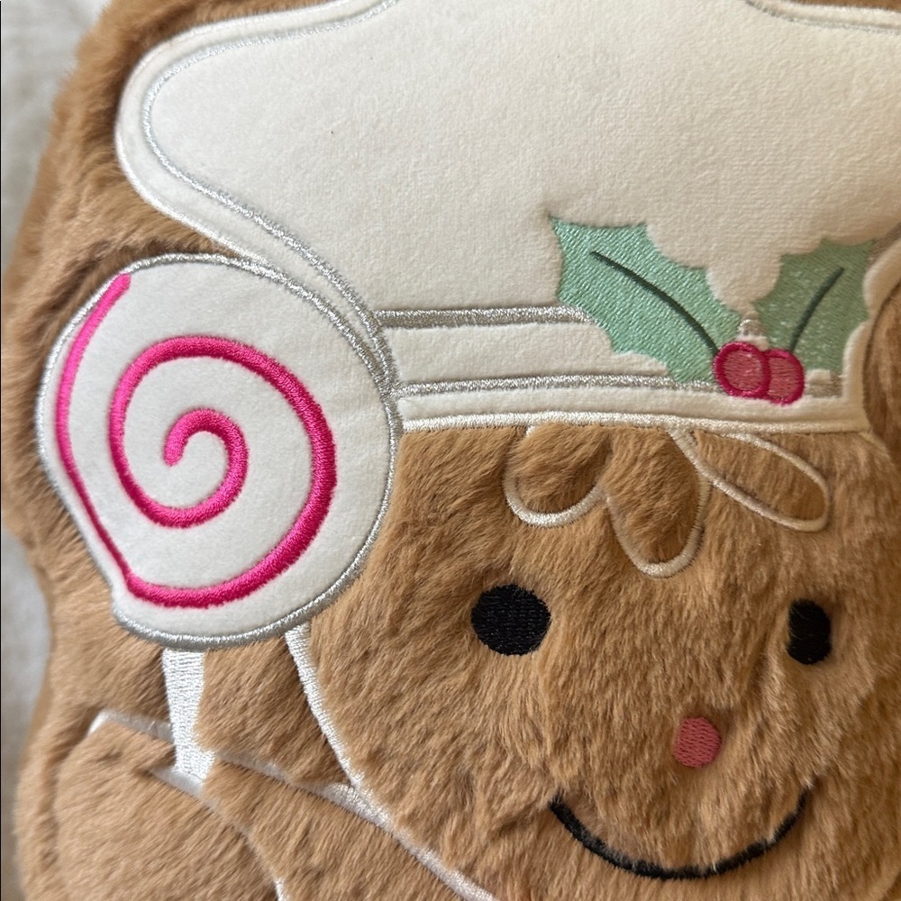Cupcakes and Cashmere Christmas Faux Fur Gingerbread lollipop Boy Pillow 🍭 - Picture 5 of 11